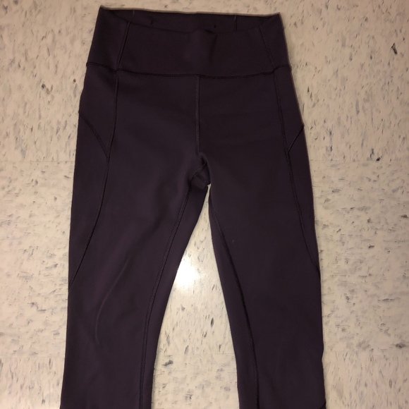 lululemon athletica Pants - Wunder Under Cropped Legging  (purple)